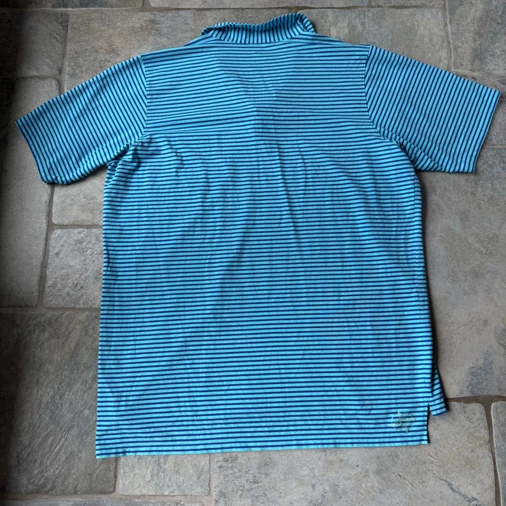 RARE B. Draddy Tommy Polo Size L Stripe Pima Cotton The Ocean Course Kiawah Logo - Picture 4 of 8